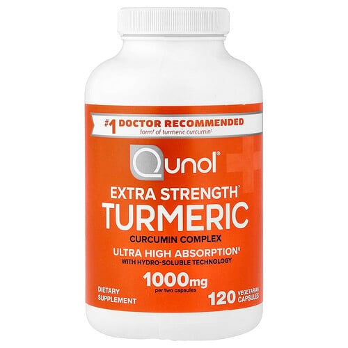 Qunol Turmeric Curcumin Complex 120 Vegetarian Capsules 500 Mg Per Capsule product image