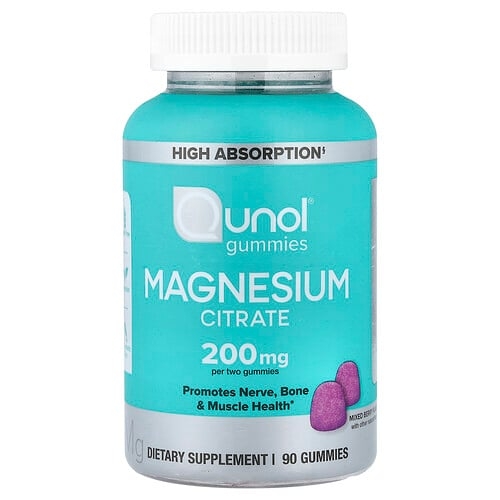 Qunol Magnesium Citrate Gummies Mixed Berry 90 Gummies 100 Mg Per Gummy product image