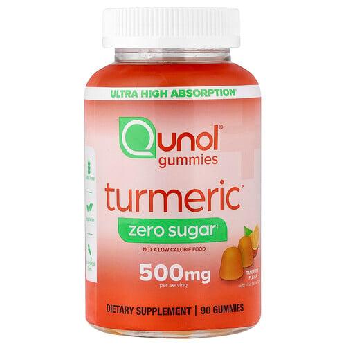Qunol Turmeric Gummies Tangerine Zero Sugar 90 Gummies 250 Mg Per Gummy product image