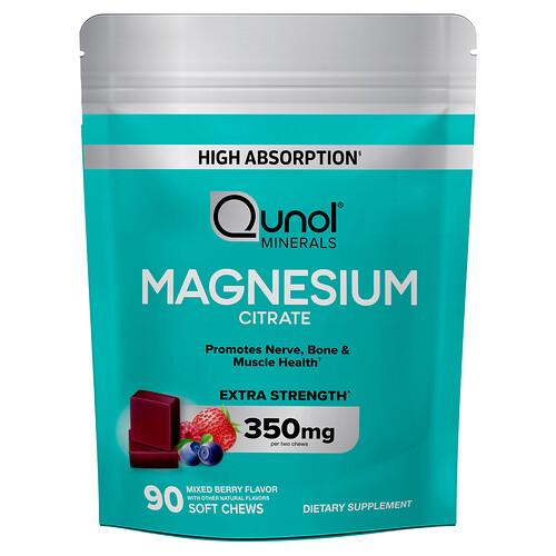 Qunol Magnesium Citrate Mixed Berry 90 Soft Chews 175 Mg Per Soft Chew product image