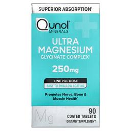 Qunol Ultra Magnesium Glycinate Complex 250 Mg 90 Coated Tablets