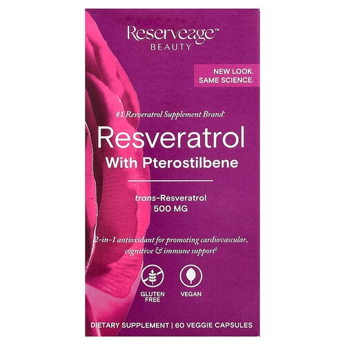 Reserveage Beauty Resveratrol With Pterostilbene 60 Veggie Capsules product image