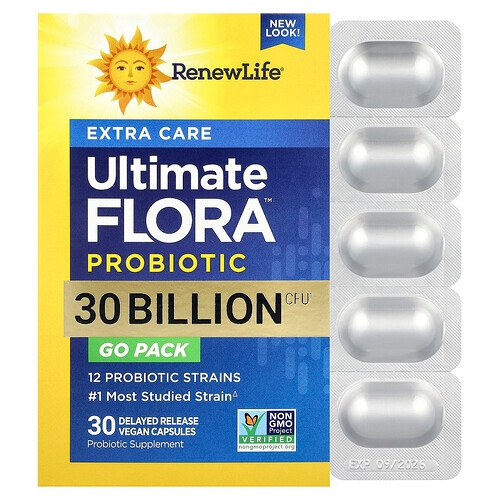 Renew Life Extra Care Ultimate Flora Probiotic 30 Delayed Release Vegan Capsules product image