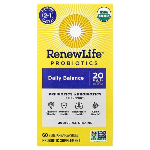 Renew Life Probiotics Daily Balance 60 Vegetarian Capsules product image