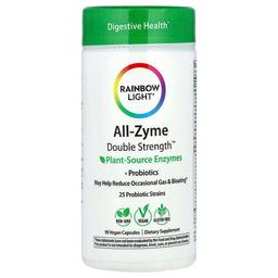 Rainbow Light All Zyme Plant Source Enzymes Probiotics 90 Vegan Capsules