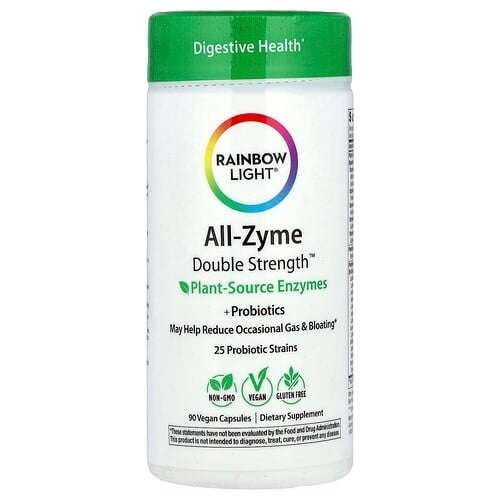 Rainbow Light All Zyme Plant Source Enzymes Probiotics 90 Vegan Capsules product image