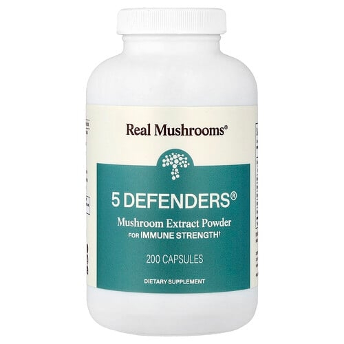 Real Mushrooms 5 Defenders Mushroom Extract Powder 200 Capsules product image