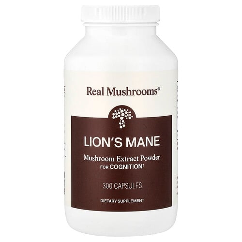 Real Mushrooms Lion S Mane Mushroom Extract Powder 300 Capsules 500 Mg Per Capsule product image