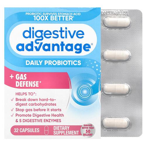 쉬프 Schiff, Digestive Advantage, 데일리 프로바이오틱 + 가스 디펜스, 캡슐 32정 product image
