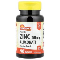 Sundance Vitamins Chelated Zinc Gluconate 50 Mg 90 Tablets