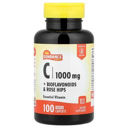 Sundance Vitamins C Bioflavonoids Rose Hips 100 Coated Caplets
