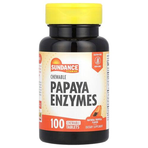 Sundance Vitamins Chewable Papaya Enzymes Natural Tropical 100 Chewable Tablets product image