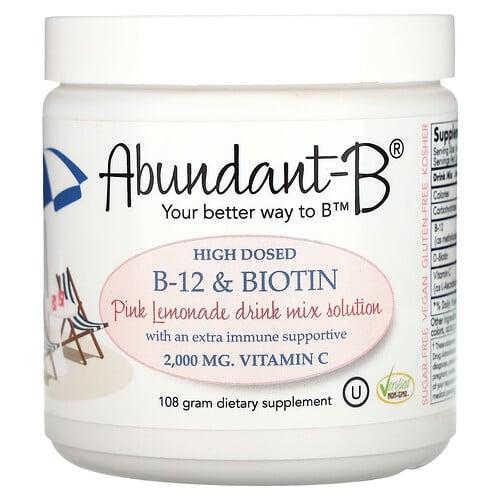 Sufficient C Abundant B High Dosed B 12 Biotin Drink Mix Pink Lemonade 108 G product image