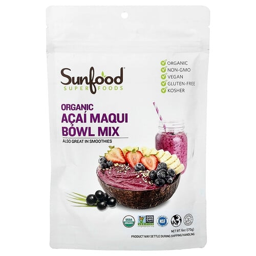 Sunfood Superfoods Organic Acai Maqui Bowl Mix 6 Oz 170 G product image