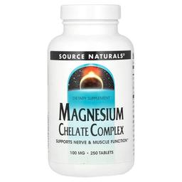 Source Naturals Magnesium Chelate Complex 100 Mg 250 Tablets