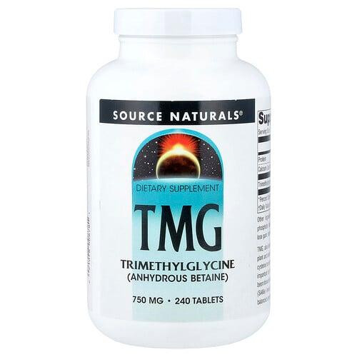 소스 네츄럴 Source Naturals, TMG, 750mg, 240정 product image