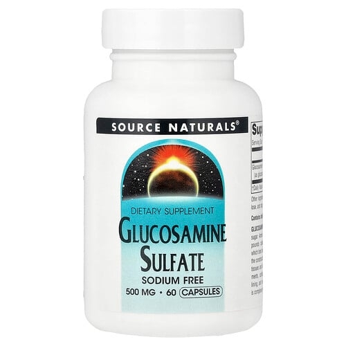 Source Naturals Glucosamine Sulfate Sodium Free 500 Mg 60 Capsules product image