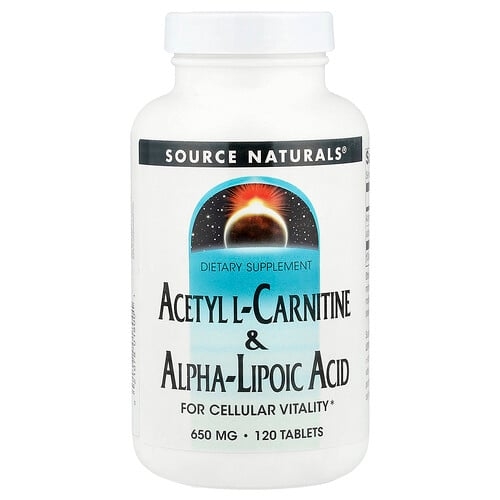 Source Naturals Acetyl L Carnitine Alpha Lipoic Acid 120 Tablets product image