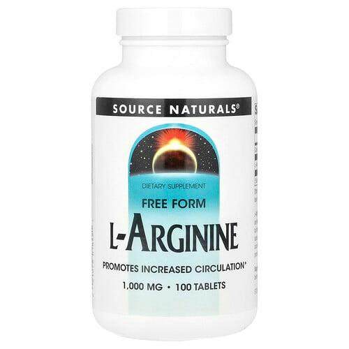 소스 네츄럴 Source Naturals, L-아르기닌, 프리 폼, 1000 mg, 100 정 product image