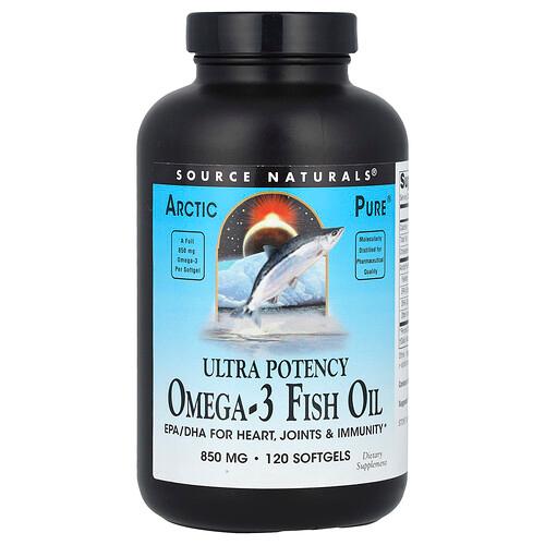 Source Naturals Arctic Pure Ultra Potency Omega 3 Fish Oil 850 Mg 120 Softgels product image