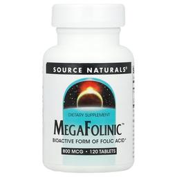 Source Naturals Megafolinic 800 Mcg 120 Tablets