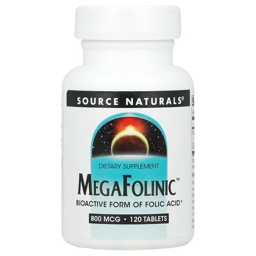 Source Naturals Megafolinic 800 Mcg 120 Tablets product image
