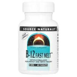 Source Naturals B 12 Fast Melt 5 Mg 60 Tablets