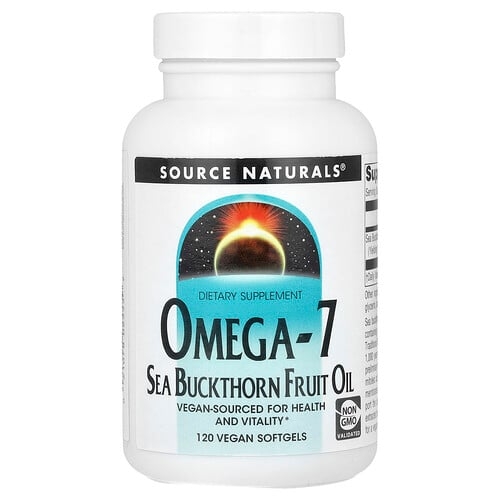 Source Naturals Omega 7 Sea Buckthorn Fruit Oil 500 Mg 120 Vegan Softgels product image