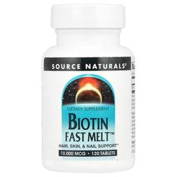 Source Naturals Biotin Fast Melt 10 000 Mcg 120 Tablets