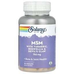 Solaray Msm With Turmeric Boswellia Devil S Claw 750 Mg 90 Vegcaps