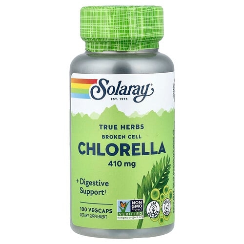 Solaray True Herbs Broken Cell Chlorella 410 Mg 100 Vegcaps product image