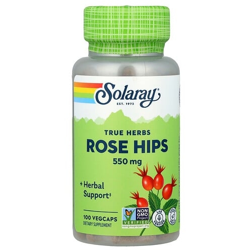 Solaray True Herbs Rose Hips 550 Mg 100 Vegcaps product image