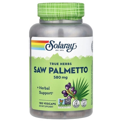 Solaray True Herbs Saw Palmetto 580 Mg 180 Vegcaps product image
