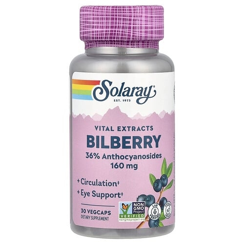 Solaray Vital Extracts Bilberry 30 Vegcaps product image