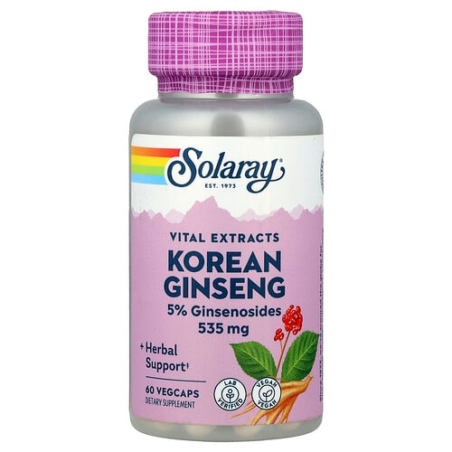Solaray Vital Extracts Korean Ginseng 535 Mg 60 Vegcaps product image