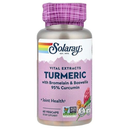 Solaray Vital Extracts Turmeric With Bromelain Boswellia 60 Vegcaps product image