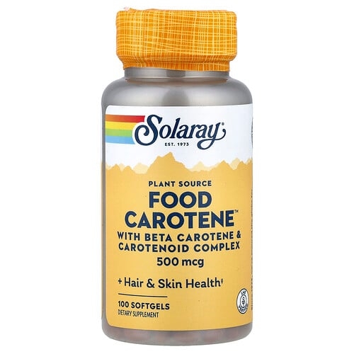 Solaray Food Carotene 500 Mcg 100 Softgels product image