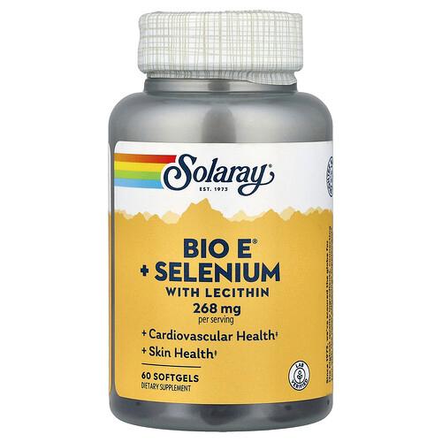 소라레이 Solaray, Bio E® + 셀레늄, 레시틴 함유, 소프트젤 60정 product image