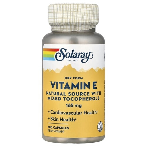 Solaray Dry Form Vitamin E 165 Mg 100 Capsules product image
