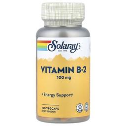 Solaray Vitamin B 2 100 Mg 100 Vegcaps