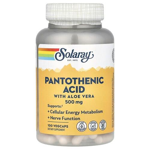 Solaray Pantothenic Acid 500 Mg 100 Vegcaps product image
