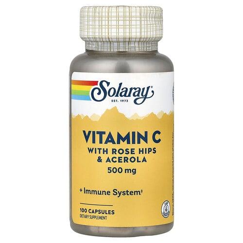 Solaray Vitamin C With Rose Hips Acerola 500 Mg 100 Capsules product image