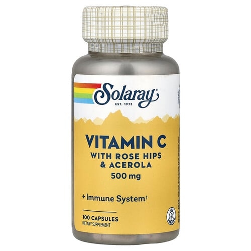 Solaray Vitamin C With Rose Hips Acerola 500 Mg 100 Capsules product image
