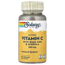 Solaray Buffered Vitamin C With Rose Hips Acerola 100 Vegcaps