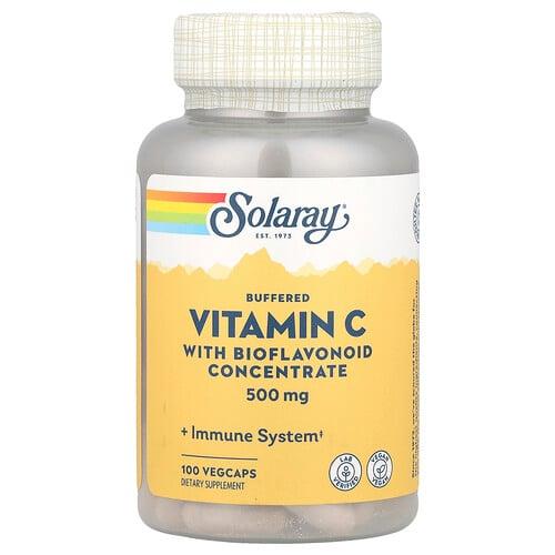 Solaray Buffered Vitamin C With Bioflavonoid Concentrate 500 Mg 100 Vegcaps product image