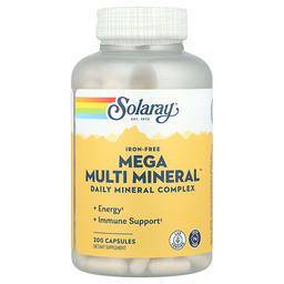 Solaray Mega Multi Mineral Iron Free 200 Capsules