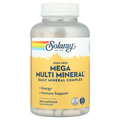 Solaray Mega Multi Mineral Iron Free 200 Capsules product image