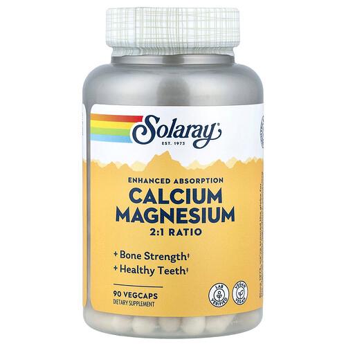 Solaray Enhanced Absorption Calcium Magnesium 90 Vegcaps product image
