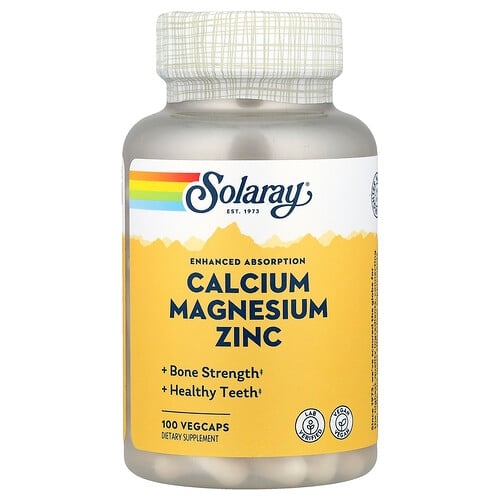 Solaray Calcium Magnesium Zinc 100 Vegcaps product image