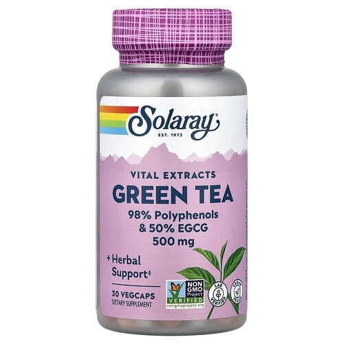 Solaray Vital Extracts Green Tea 500 Mg 30 Vegcaps product image